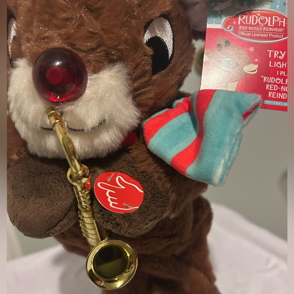 Rudolph Red Nose Reindeer Plush Gemmy Singing Toy Christmas Holiday Light Up - Picture 7 of 10
